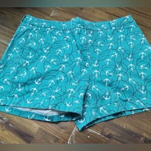 Anchor Print Teal Women's Shorts